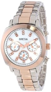 Breda Women's 5199-twotonerose Hilary Modern Oversized Cushion Style Metal Watch