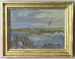 Carmel Seascape, Original Oil Painting on Canvas By Carmel Art Association Artist Janet Ament de la Roche - Framed Artwork, Gold Leaf Frame
