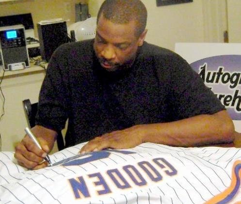 Dwight Gooden Autographed/Hand Signed Baseball Jersey (New York Mets 1986 World Series Champion Cy Y