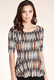 Short Sleeve Tribal Print Peplum Top