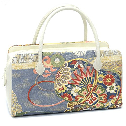 正絹 利休バッグ【彩小径/花に宝尽くし文様 14555】日本製