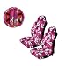 A Set of 5 Pc. Universal-fit Hawaiian Hibiscus Floral Print Front Bucket Seat Cover, Steering Wheel Cover and Shoulder Harness Pressure Relief Cover - Pink