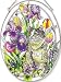 Amia Oval Suncatcher with Cat in Spring Garden Design, Hand Painted Glass, 6-1/2-Inch by 9-Inch