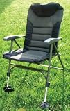 Quest Extreme Comfort Folding Chair with Padded Headrest (Navy/Grey)