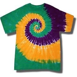Tie Dye Mania Mardi Gras Swirl Tie-Dye Short Sleeve T-Shirt