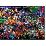 Lot of 2 Marvel Diptych Heroes and Villains Posters Prints - 34x44