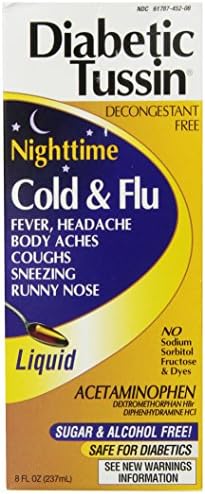 Diabetic Tussin Cold And Flu Liquid, 8-Ounce (Pack of 2)