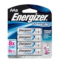 Energizer L91BP-8 Lithium AA Photo Battery (8-Pack)
