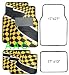 A Set of 4 Universal Fit Racing Checker Carpet Floor Mats for Cars / Truck - Yellow