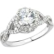 14K White Gold Diamond Engagement Ring Semimount - 0.25 Ct. - DOES NOT INCLUDE CENTER STONE