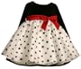 Bonnie Baby Stretch Velvet Top To Organza Skirt with Flocking And Glitter, Black/White, 12 Months