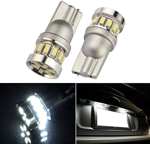 LLCJ 2PCS Super Bright White 194 168 2825 175 192 W5W LED T10 3014 18-SMD Wedge Bulb for License Plate Interior Map Dome Side Marker Light
