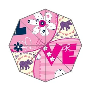 Flower and Elephant in Wreath Custom Auto Foldable Umbrella