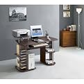 Computer Desk with Shelves - Dark Honey