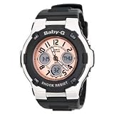 Casio Women's BGA110-1B Baby-G Shock Resistant Black and Silver-Tone Analog Sport Watch B0032YRVNK