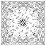 Zan Headgear Bandanna - One size fits most/White Paisley