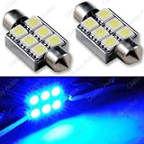 36mm Error Free CANBUS BLUE LED Bulbs 6411 6418 Festoon Dome Map Light (A PAIR) 