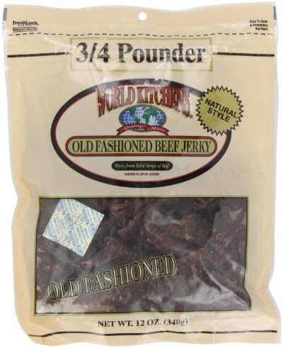 World Kitchens Old Fashioned Beef Jerky, 12-Ounce Bags (Pack of 2)