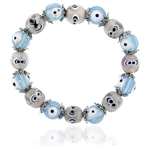 Pugster Italian Blue Evil Eye ball beads Bracelet