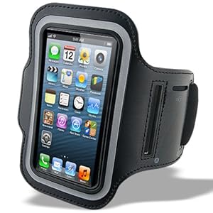 Sunwire® iPhone 5 / 5C Premium Neoprene Sports Armband Protective, Shock & Sweat Resistant Case / Cover (BLACK)