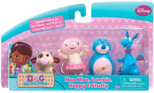 Disney Doc Mcstuffins 4 Figure Playset Moo Moo, Lambie, Boppy & Stuffy