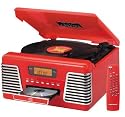 Crosley CR712 Autorama Turntable with CD Player and AM/FM Radio, Red