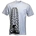 Bang Tidy Clothing Men's Downhill MTB Tyre Track T Shirt Grey L