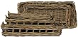 Country Rattan Rectangle Trays Set / 3 L-28" x 13" x 5.5"