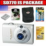 cheap Canon PowerShot SD770IS 10MP Digital Camera with 3x Optical Image Stabilized Zoom (Silver) Package 2