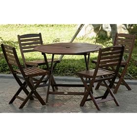 7pc Patio Furniture Set with Beverage Trolley from Folding Aluminum Furniture