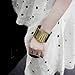 A Pair of Chic Golden Punk Style Wide Cuff Wristband Bracelet
