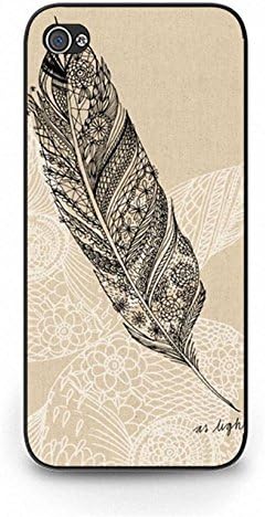 iPhone 5c Safekeeping Phone Case Hardwearing Mobile Covers Snap on iPhone 5c Shades Of Gray Feathers Retro Colors Pattern Cellphone Shell