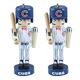 Chicago Cubs Mini Wooden Nutcracker Two-Piece Ornament Set