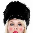 997520 Furry Toy Soldier Hat, Black, One Size