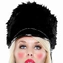 997520 Furry Toy Soldier Hat, Black, One Size
