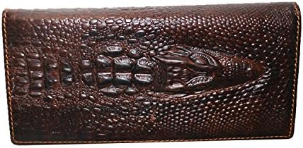 Marroty Men's Genuine Leather Personality Alligator Head Crocodile Long Wallets
