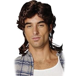 Mullet Wig-Brown Adult Costume Accessory