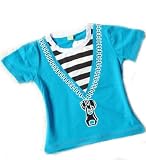 blue short sleeves stripes printing color matching Kid