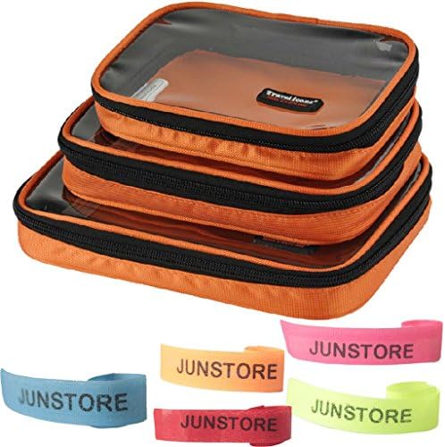 Waterproof 3pcs/set Portable Electronic Accessories Travel Organizer Case with Five Cable Tie(Orange)