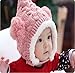 Susen 1pcs Lovely Kid Baby Dual Balls Girl Boys Knitting Wool Keep Warm Beanie Cap Hat (Pink)