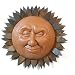 Winking Sun Face Outdoor Wall Sculpture, 13" diameter