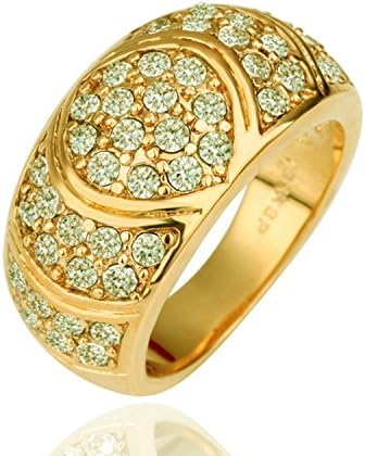 Yoursfs Vintage Style Cubic Zirconia Cocktail Couple Rings 18k Yellow Gold Plated