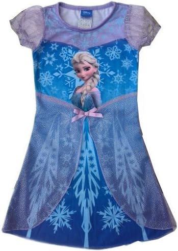 CAIM (TM)Generic Disney Frozen Dress Princess Elsa Girls Dress Costume Skirt Nightgown Pajama (Medium)