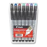 Pilot Varsity Disposable Fountain Pens, 7-Pack Pouch, Assorted Color Inks (90029) ~ Pilot