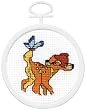 BAMBI MINI COUNTED CROSS STITCH KIT-2-1/2 ROUND 18 COUNT