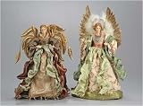 Pack of 2 Taupe Christmas Angel Tree Toppers Decorations 16