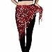 Belly Dance Hip Scarf - Hip Skirt Belly Dancing Belt Triangle Shawl Tassel Belts Waist Chain for Women/Girls(Red)