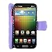 Cellularvilla Wallet Case for LG Lucid 3 VS876 Pu Leather Wallet Card Flip Open Pocket Case Cover Pouch (Purple Glitter)