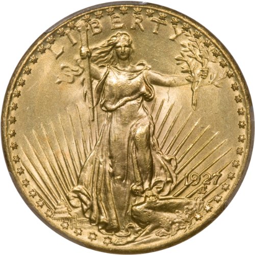 1927 $20 PCGS MS65+ CAC Saint-Gaudens Double Eagle Motto-image