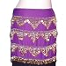 Purple Rectangular Hip Scarf/Belt with Gold Beads and Gold Coins